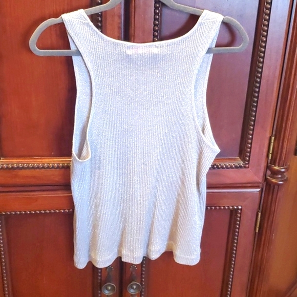 Metallic silver tank top. - Picture 2 of 4